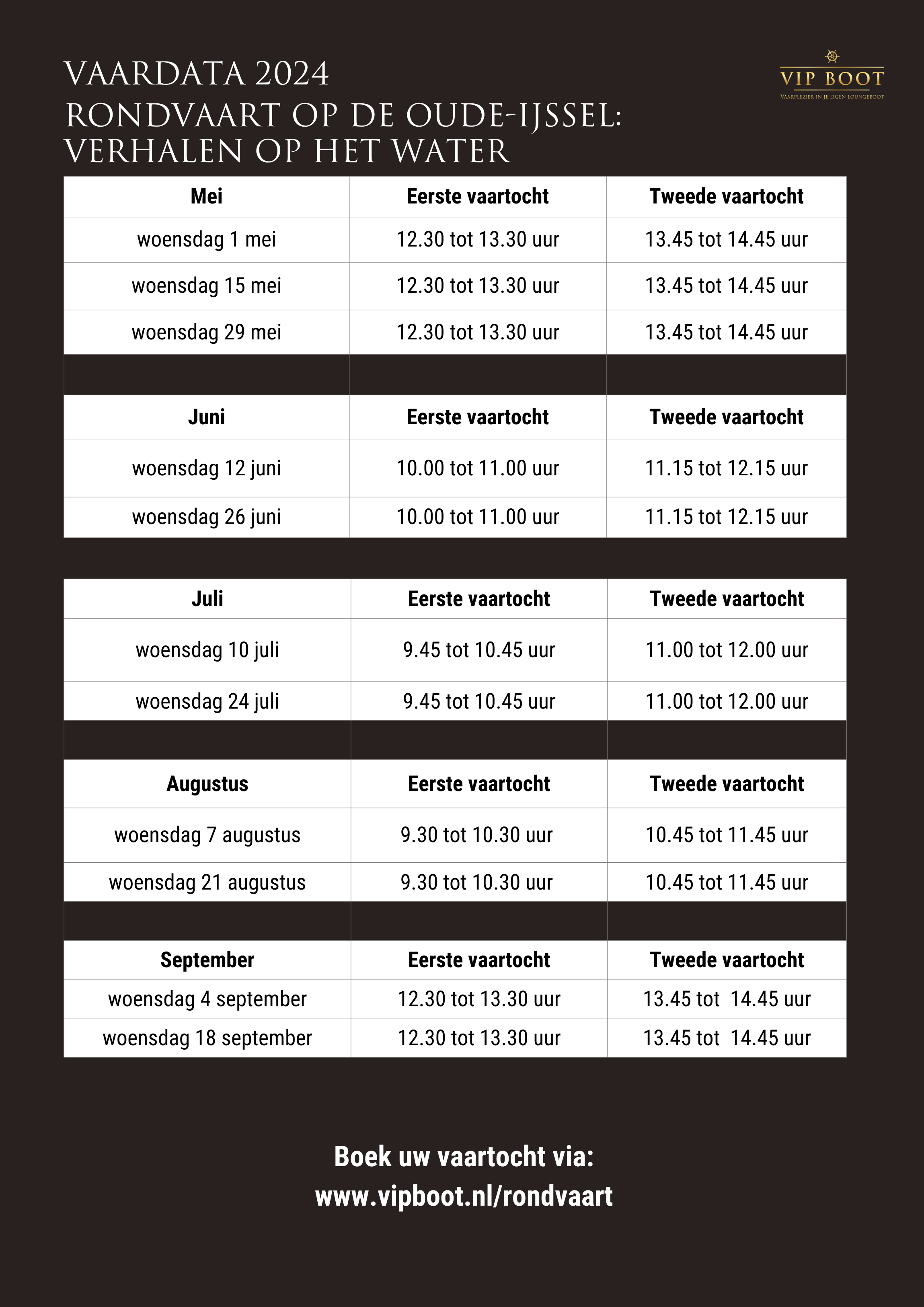 Vaarkalender Doetinchem rondvaartboot Oude IJssel